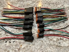 Assembled Black Deutsch 16 Awg Harness waterproof connector Pigtail