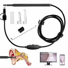 HD Ear Endoscope Otoscope LED Camera Tool Cleaning Wax Pick Cleaner Removal Kit