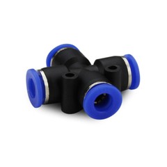 5 Pack, Cross Union Pneumatic Fitting, Push Connect 3/8″ Tube