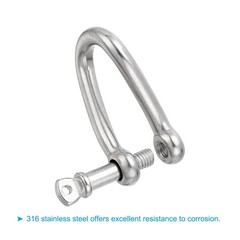 316 Stainless Steel Twist Shackle 1/2″ 12mm, 1543 Lbs Load Screw Pin Shackles…