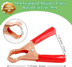 10Pcs 50A Insulated Alligator Clips Electrical Heavy Duty Alligator Clamps