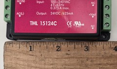 Traco Power TML 15124C Power Supply Input 100-240VAC Output 24vdc