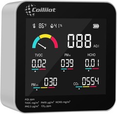Indoor Air Quality Monitor – CO2, VOC, PM2.5 & PM10 Tester with Humidity Sensor