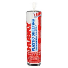3.5 Mil 10 ft x 25 ft Black Plastic Sheeting Roll for Covering Protection Tarps