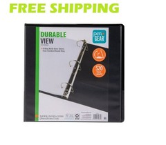Pen+Gear 3-Ring Durable View Binder, 2″ D-Rings, Black,1 Count