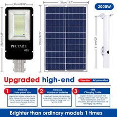 4500000000LM Commercial Solar Street Light Motion Sensor Backyard Road Wall Lamp