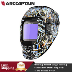 ARCCAPTAIN Large Viewing Auto Darkening Welding Helmet True Color Solar Powered