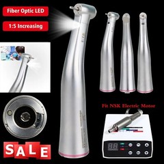 Black Dental 1:1 Straight Handpiece Nosecone /1:5 LED Fiber Optic Contra Angle H