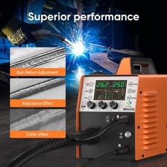 6 IN 1 Aluminum MIG Welder Gas Flux Core 250A 110/230V MMA TIG w/Lift Tig Torch
