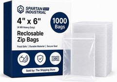 4×6 Inch 1000 Count 4 Mil Clear Zip Seal Bags – Organization Storage