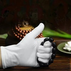 White Cotton Work Gloves Soft Thin Jewelry Coin Inspection Handling Gloves US