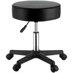 400lb Adjustable 18.1-23.8in Swivel Wheels Stool Black