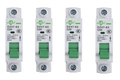 4 PCS 110V/240V MCB Din Rail DZ4763 Miniature Circuit Breaker 1 Pole 16A