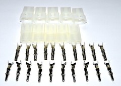 2 Pin .093 Molex Connector Kit, 5 Sets, w/18-22 AWG .093″ Pins, Free Hanging