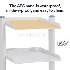 ETERFANT 3 Tiers Dental Trolley Medical Cart Mobile Tool Rolling Cart Dental Lab