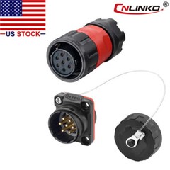 7 Pin Power Signal Connector Female Plug & Male Socket Outdoor Waterproof IP67