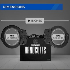 Police Magnum Black Steel Heavy Duty Handcuffs-Law enforcement security gear