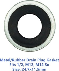 50 PCS Metal/Rubber Drain Plug Gasket, Fits 1/2, M12, M12 So Replace 097-021,652