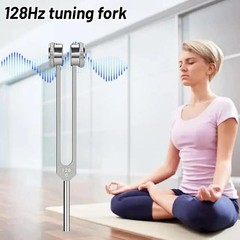 128Hz Healing Tuning Fork with Silicone Hammer Sound Therapy Musical Instrument