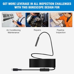 8LED Waterproof HD Endoscope Borescope Inspection Camera for iPhone 14 13 12 11