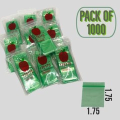 1000 APPLE BRAND 2mil ZIPLOCK BAGS baggies 175×175 , 2×2 colors