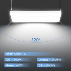 60000LM -400W LED Linear High Bay Light -5000K Clear -Ceiling Fixture AC100-277V