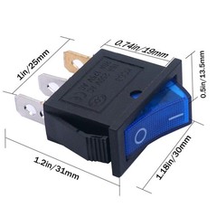 Illuminated LED On/Off SPST 3 Pin 2 Position Mini Boat Rocker Toggle Switch