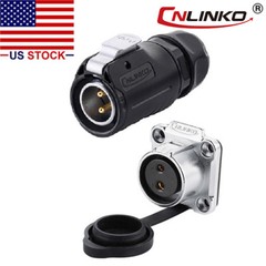 2 Pin Power Circular Connector Male Plug & Female Socket Waterproof Outdoor IP67