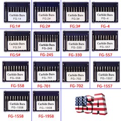 10-100*USA Dental Tungsten Carbide Steel Burs Drills for High Speed Handpiece de
