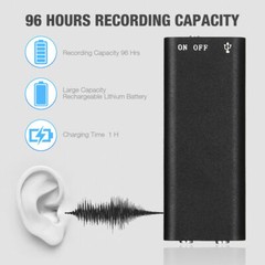 96 Hours Digital Voice Activated Audio Recorder Hidden Mini Audio MP3 Player US
