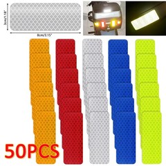 50Pcs Reflective Tape Waterproof Reflective Stickers Night Visibility Dot USA