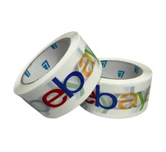 6 Rolls eBay Branded BOPP Shipping Tape Black Logo 2 inches x 75 Yards