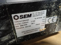 SEM HJ116A6-64S HIGH INERTIA SERVO MOTOR 6000 RPM 11240360279