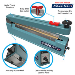 8″ Tabletop Impulse Poly Tubing Sealer with Cutter Jorestech
