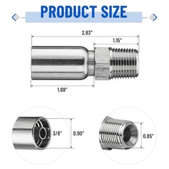 12PCS 1/2″ NPTF Hydraulic Hose Fittings ‎3/8″ I.D. Hose x 1/2″ NPTF Male w/Cover