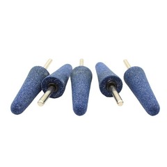 TMAX 5pc Mounted Stone Point Blue Aluminum Oxide Abrasive Grinding 1″Dia 2-3/4″L