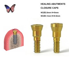 US Dental NC/RC Healing Abutment Closure Cap Bone Level Titanium Fits Straumann