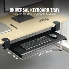 VEVOR Keyboard Tray Under Desk Pull out Keyboard/Mouse Tray with C Clamp Mount