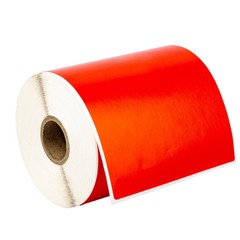 ZEBRA 4×6 COLOR (4″ x 6″) RED Direct Thermal Labels – 1″ Core – (11) Rolls / 250
