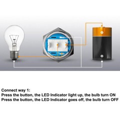 19mm 12V LED ON OFF Latching Push Button Power Switch with Wire Socket Harness