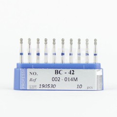 10Pcs Dental Diamond Burs FG Round Ball with Collor Standard 002-012M BC-43