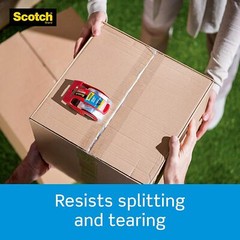6 pack 3M Scotch Heavy Duty Shipping Packaging Tape & Dispenser 1.88 in x 800in