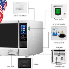 18L/22L Dental Autoclave Steam Sterilizer Medical Class B Drying/w/ Printer
