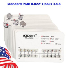 20 Packs AZDENT Dental Orthodontic Brackets Braces Standard Roth.022″ Hooks 345