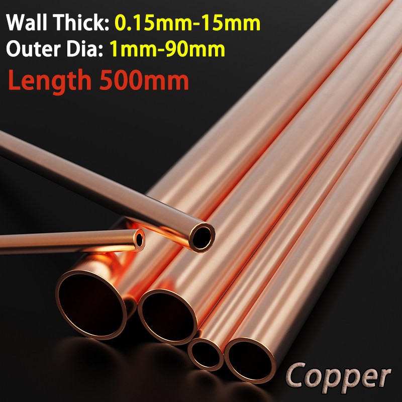 Copper Tubing OD 1mm-90mm Length 500mm Hollow Copper Tubing Round Copper Tubing
