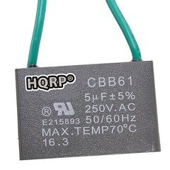 Motor Ceiling Fan Capacitor CBB61 5uf 2-Wire Replacement Rated Voltage: 250VAC