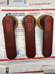3 Pack Rotary Disconnect On/Off Handles Electrical Red/Yellow + LOTO Slot Hasp