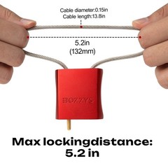 Adjustable Steel Cable Lock Cable Padlock with 3 Keys 1.15ft(0.35m),D 1/6in(4mm)