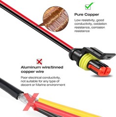 10PCS 2Pin Way Car Waterproof Male Female Electrical Connector Plug Wire Kit Set