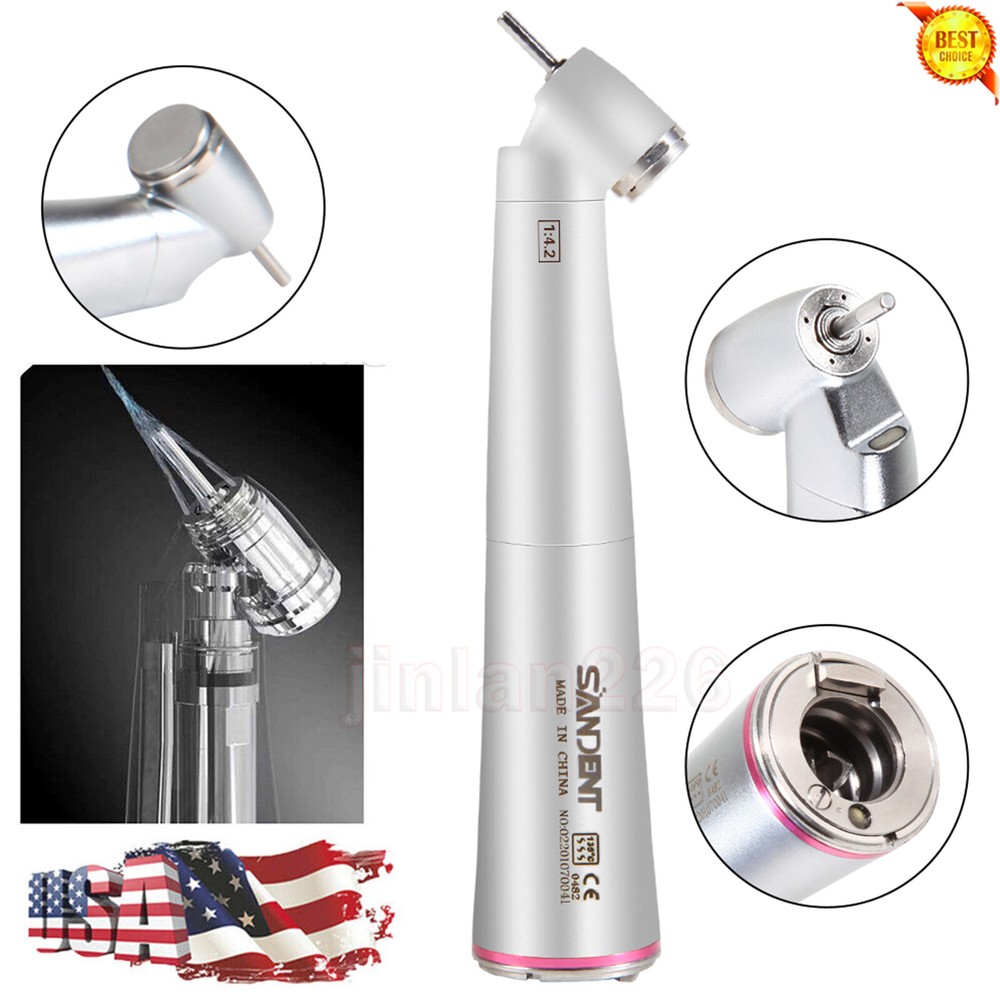 Dental 1:4.2 Increasing LED Optic Contra Angle handpiece Inner channel 45 degree